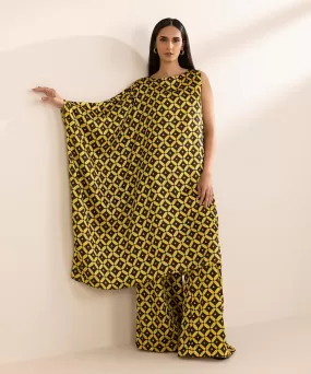 2 Piece - Printed Silk Suit