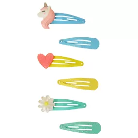 Accessorize London Girl's Set of 6 Unicorn Hair Clic Clacs