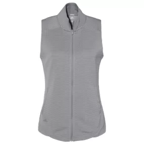 adidas Women's Grey Three Lifestyle Textured Full Zip Vest