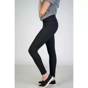 Black High Waist Yoga Band Leggings (One Size or Plus)