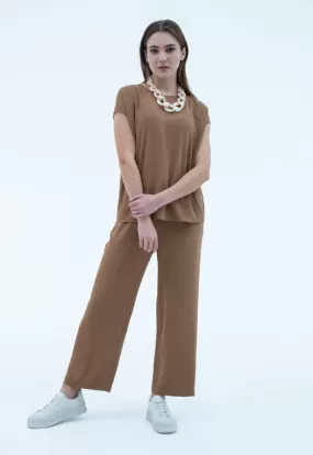 Elacticated Waist Solid Culottes