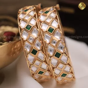 Kundan Polki Kadas - Emerald Green