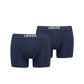 Levis Men Solid Basic Boxer 2 Pack - Navy