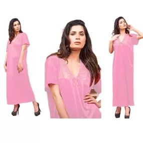 Long Pink Nightwear Maxi Nighty Women Nightwear Nighty Gown Sexy Nighty for Women