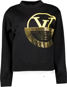 Louis Vuitton Black "trunks & Bags" Logo Embossed Sweatshirt UK XS