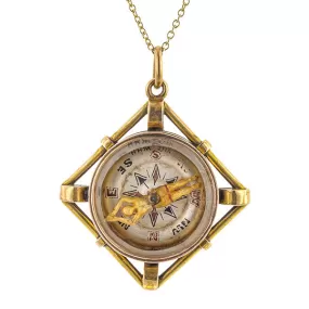 Victorian Compass Pendant Necklace