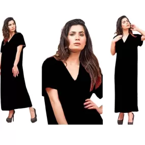 Women Nightwear Sexy Nighty for Women Long Black Nightwear Nighty Dress Hot